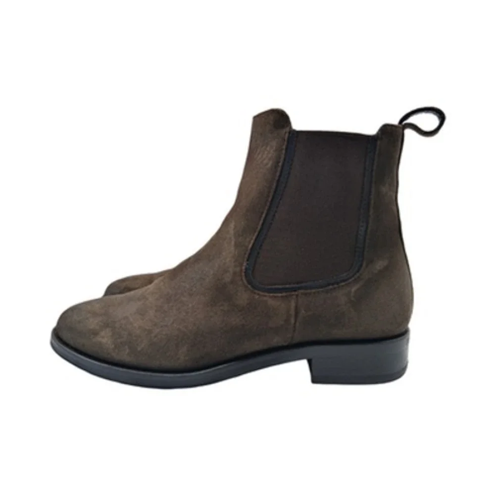 Thursday Boot Co Chelsea Boots Womens Size 7.5 Brown Suede Pull On Ankle Casual